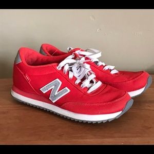 New balance ruby red sneakers